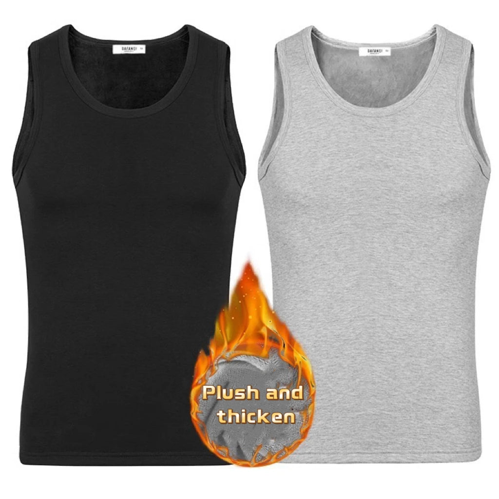 2pcs Men Thermal Underwear Man Sleeveless Vest Autumn WinterThermo Lingerie Men's Warm Top Thickening Thermo Vest Undershirt