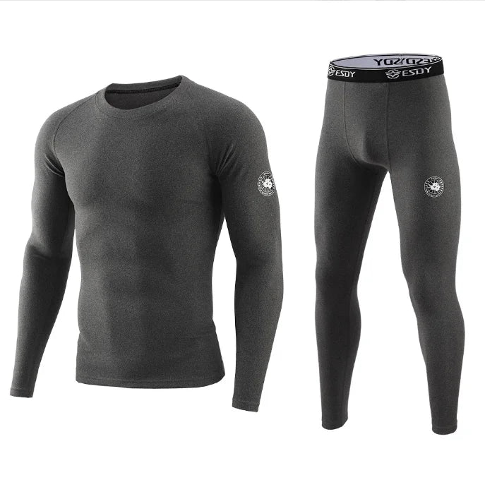 New Winter Men's Thermal Underwear Warm Sports Long Johns High Quality Elasticity Cycling Fitness Underwear Set