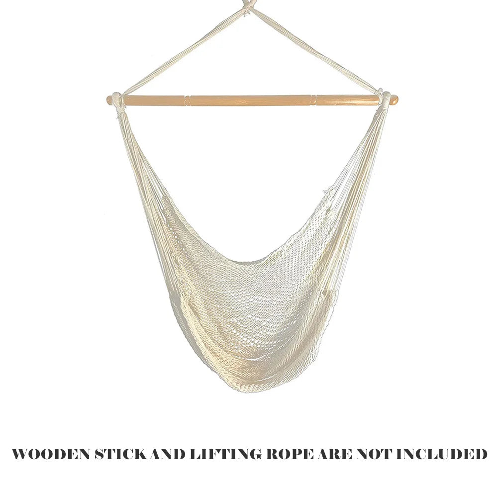 Comfortable Hanging Chair Large Cotton Rope Hammock Chair Indoor Outdoor Use