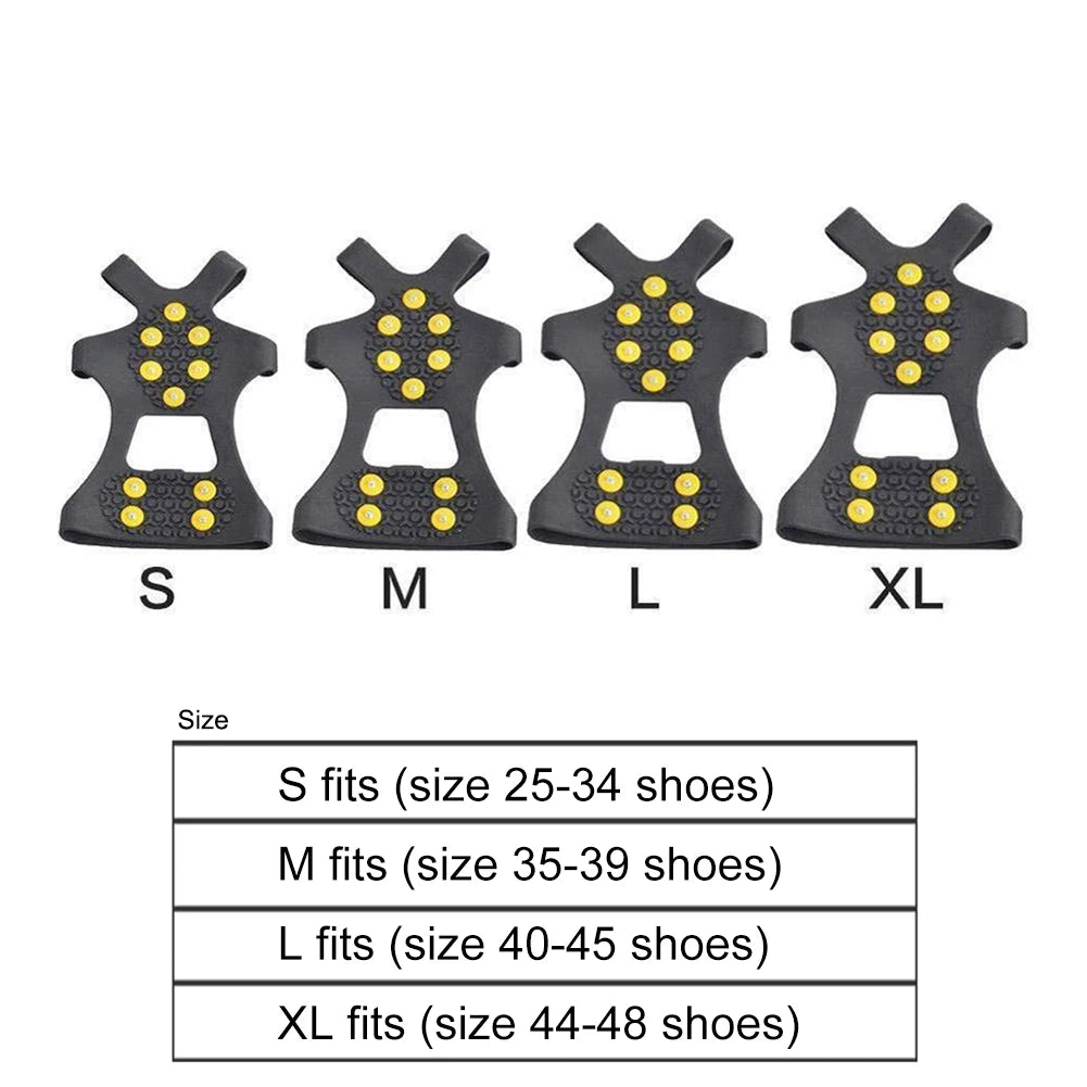 10 Teeth Climbing Crampons Anti-Slip Mountaineering Cleats Unisex Snow Claw Shoe Covers Outdoor Chain Shoe Spikes