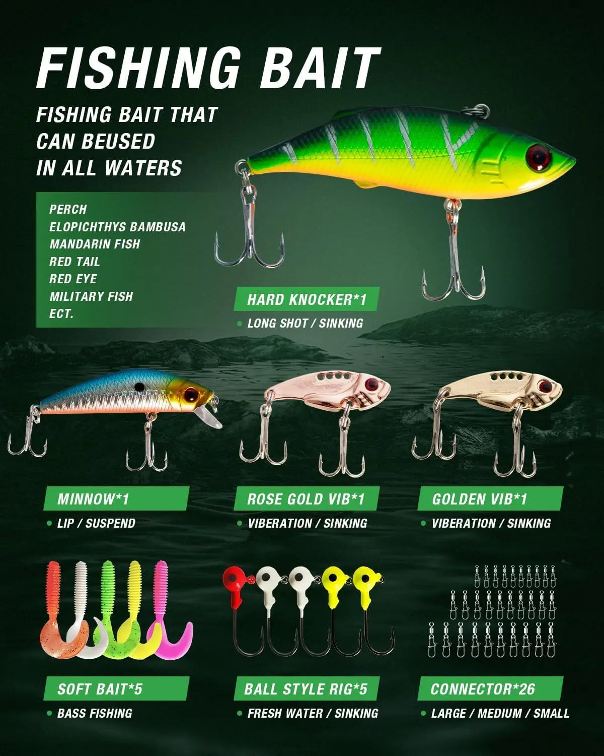Fishing Rod and Reel Telescoping Pole Travel Kit with Carrier Bag