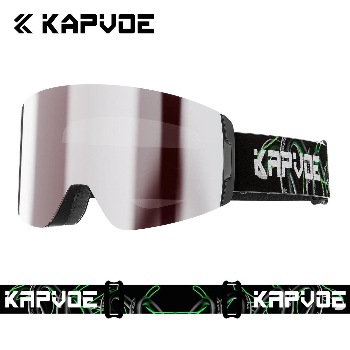 KAPVOE New Photochromic Ski Goggles Snowboard OTG Snow Glasses Magnetic Lens Men Women UV400 Double Layers Lens Anti Fog Skating