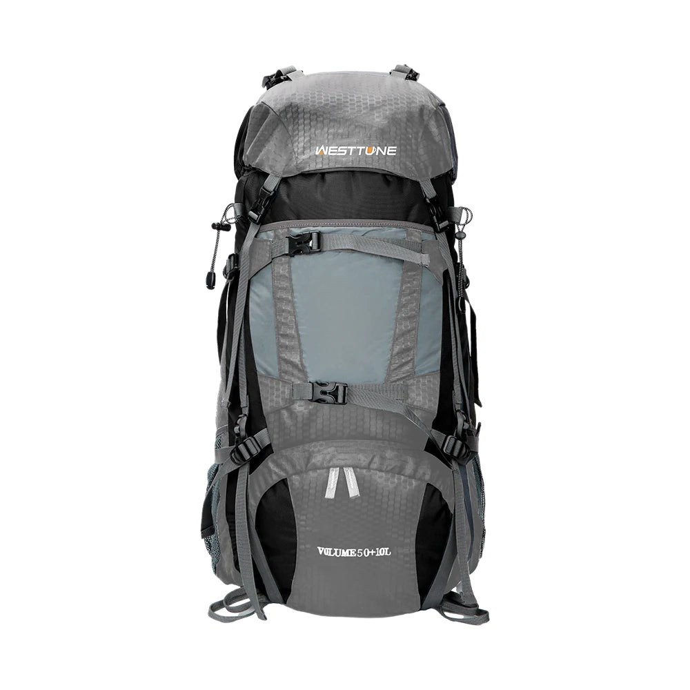 WESTTUNE 60L Explorer Internal Frame Backpack with Rain Cover Outdoor Backpack for Hiking Camping Backpacking Travel