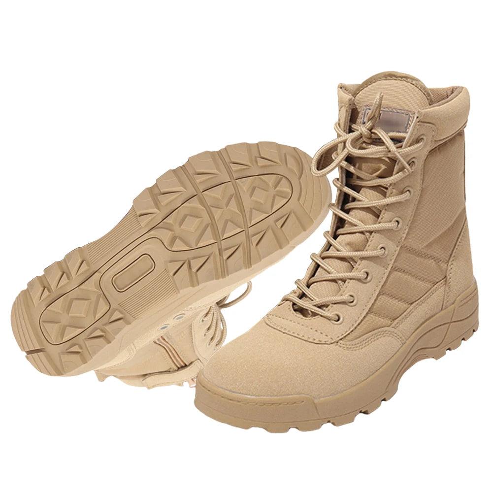 Desert Combat Boots Breathable Outdoor Hiking Boots High-top Hunting Training Boots Lightweight Non-Slip for Men