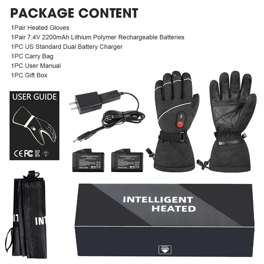 SAVIOR HEAT Rechargeable Heated Gloves for Men Waterproof Women Thermal Gloves for Motorcycle Ski Cycling Electric Battery