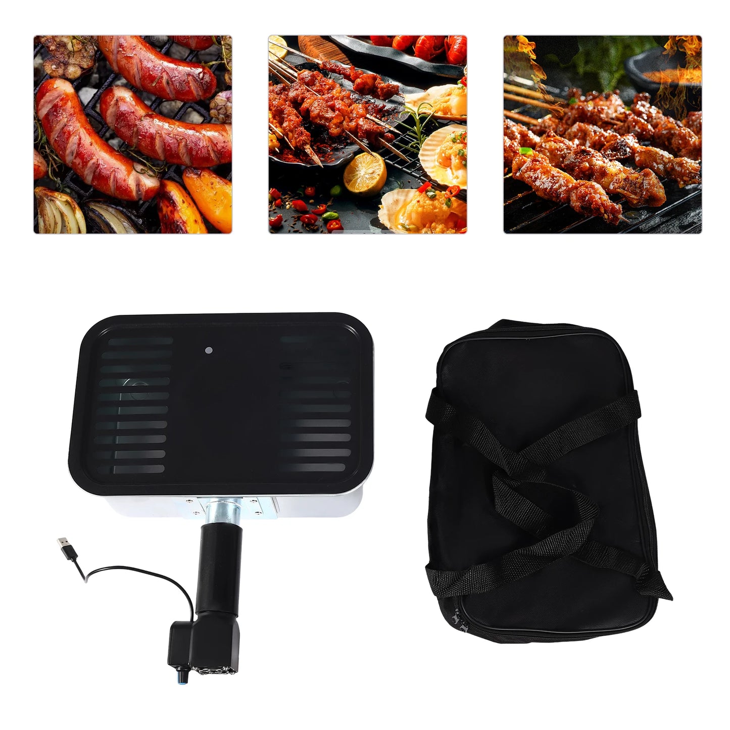 Portable Camping Barbecue Grill 2500-5500rpm Non-stick Outdoor Barbecue Grill With Carrying Bag For Hiking, Camping