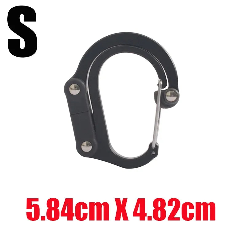 Hybrid Gear Clip Carabiner Rotating Hook Clip Non-Locking Strong Clips for Camping Fishing Hiking Travel Backpack Out