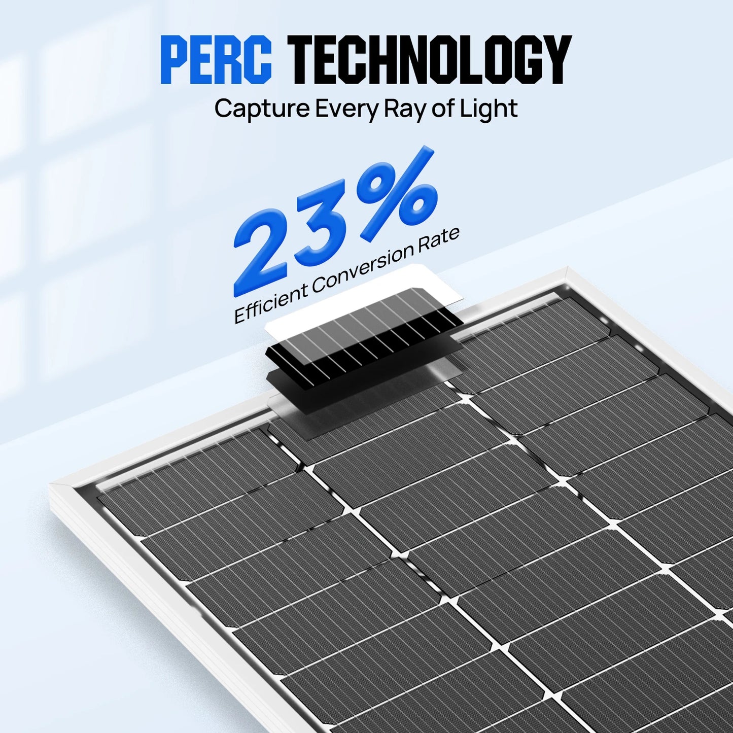 ECO-WORTHY Bifacial 100 Watt 12 Volt Solar Panel Monocrystalline