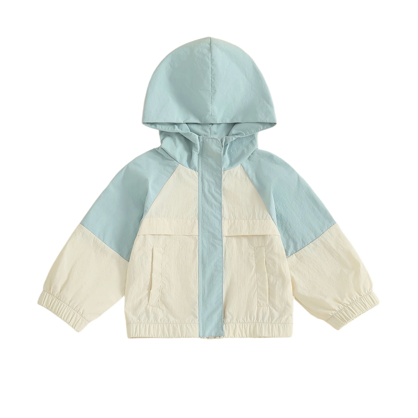 Infant Hooded Jacket with Front Pockets and Zipper Closure Long Sleeve Coat in Vibrant Colors for Year-Round Wear