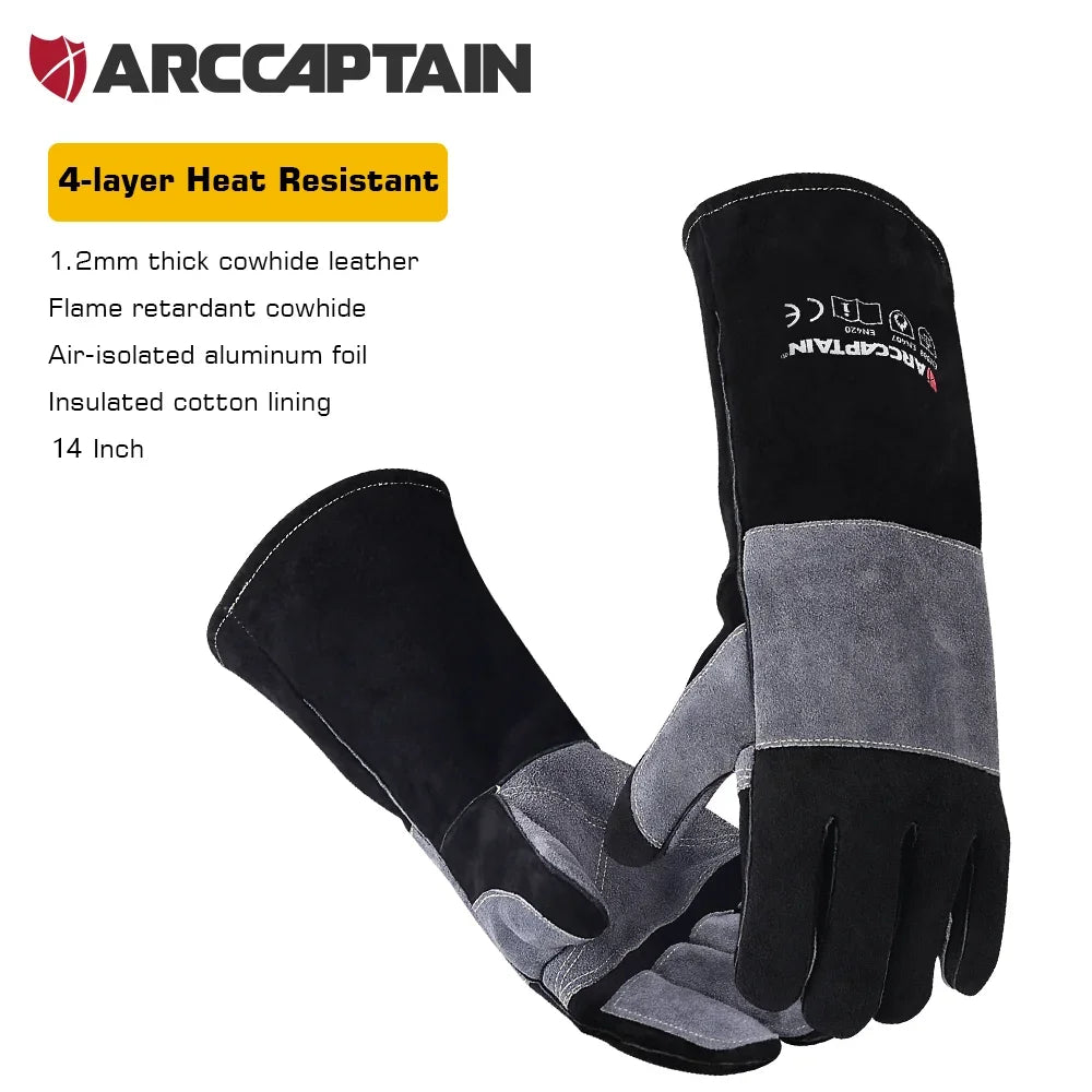 ARCCAPTAIN 16inch Welding Gloves Multifunctional Works Gloves Heat Resistant Mig/Stick/Tig Welder Welding supplies Gloves
