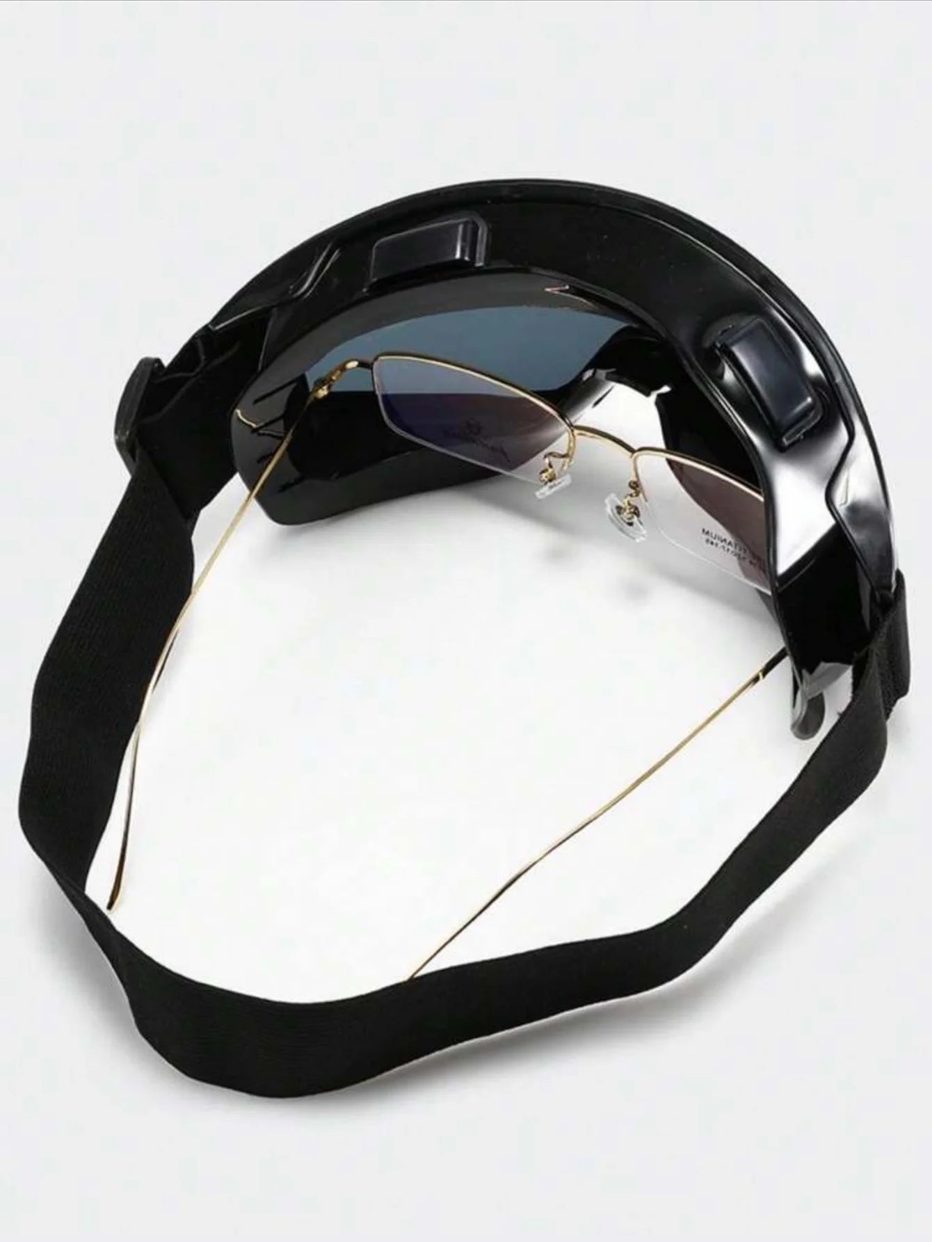 Flexible all-black oversized ski goggles, suitable for skiing, cycling, adventure, motorcycle, off-road, dustproof, washable, ou