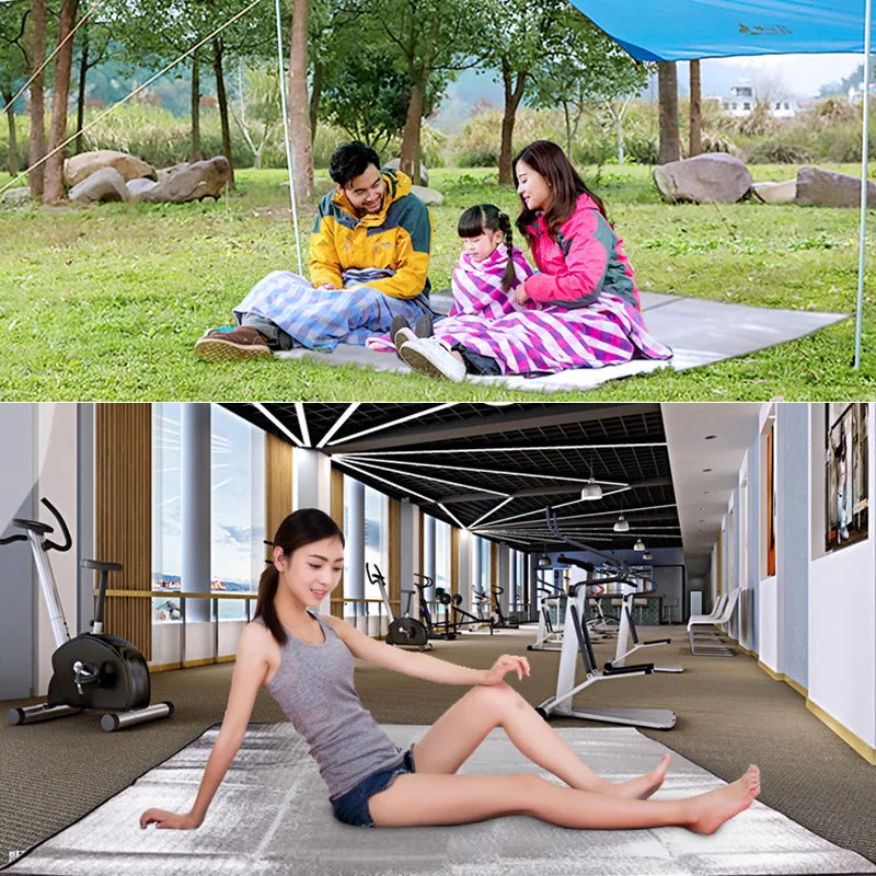 Ultralight Waterproof Camping Mat Picnic Blanket Beach Mattress Sleeping Pad Aluminum Foil EVA Foam Mat Outdoor Tent Footprint