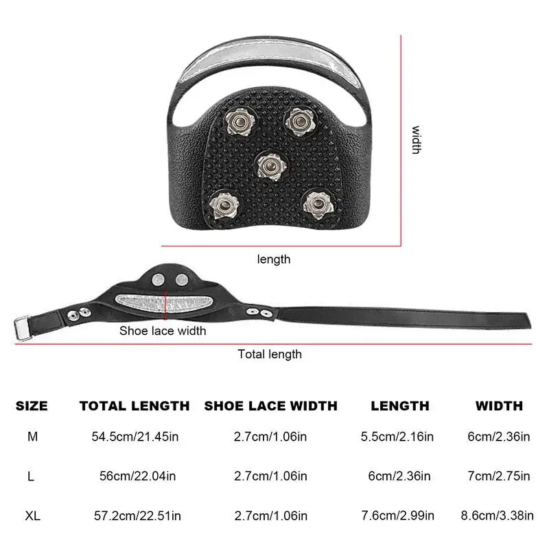 Snow Shoe Spikes Anti-Slip Stainless Steel Gripper Spike Snow Shoe Ice Cleats Snow Grips Reflective Climbing Crampons