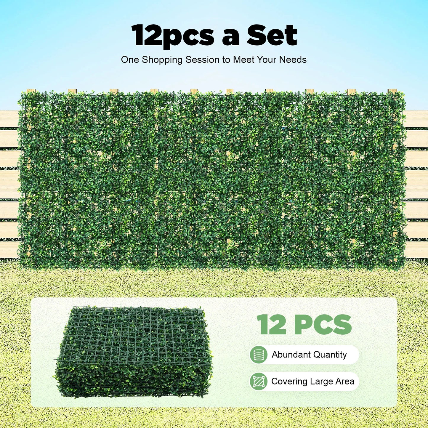 12 Pcs Artificial Grass Wall Panel