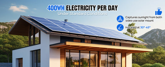 ECO-WORTHY Bifacial 100 Watt 12 Volt Solar Panel Monocrystalline