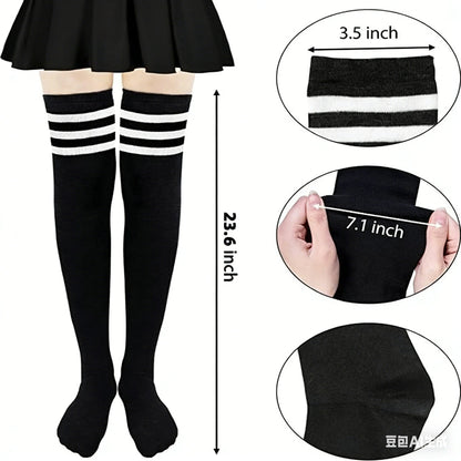 Girls Ladies Women Thigh High Over the Knee Socks Extra Long Cotton Stockings US