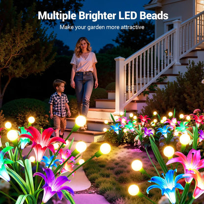 Solar Firefly Swaying Light with Colorful LED Lily Flower