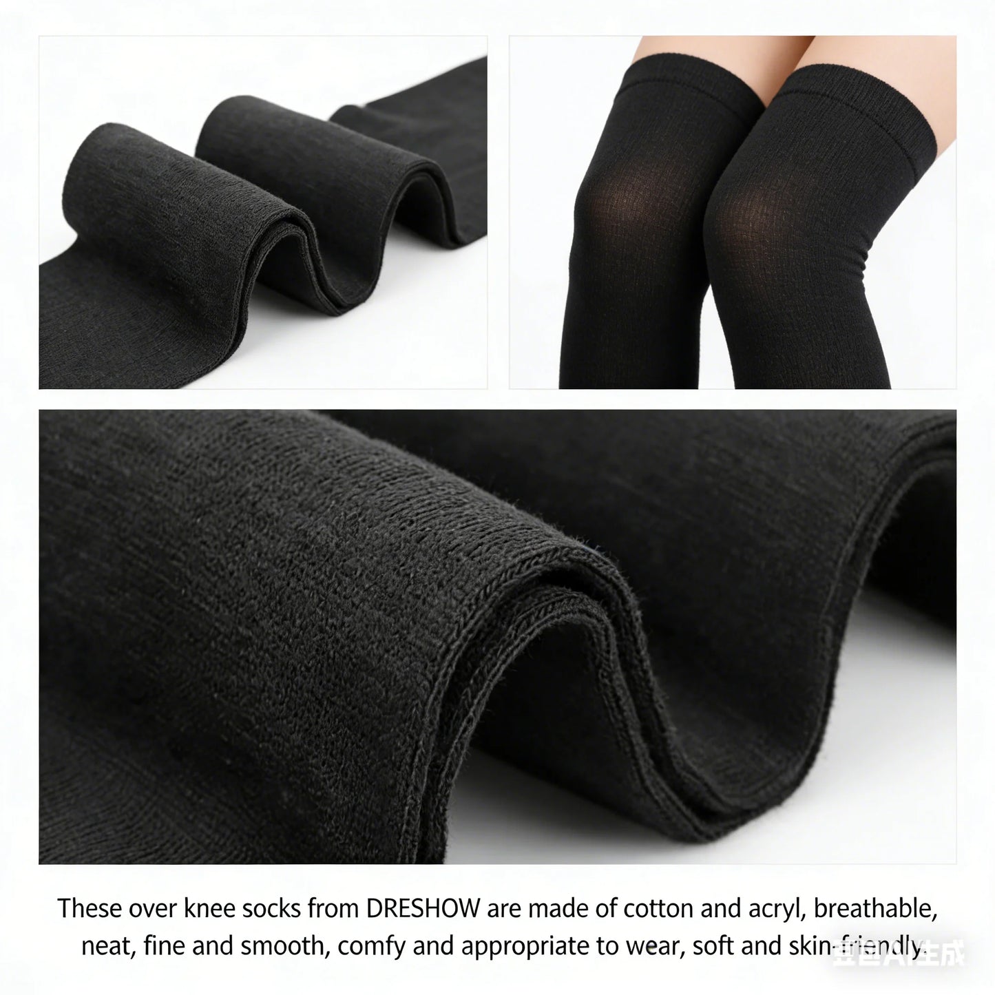 Girls Ladies Women Thigh High Over the Knee Socks Extra Long Cotton Stockings US