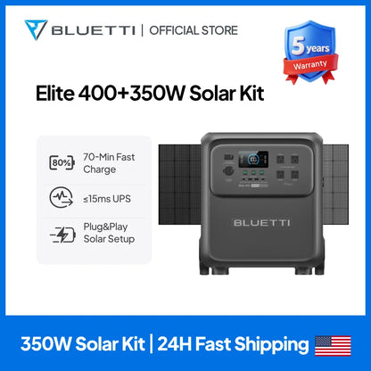 BLUETTI Elite 400 3840Wh Solar Generator with 200W/350W