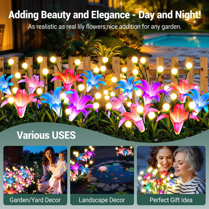 Solar Firefly Swaying Light with Colorful LED Lily Flower