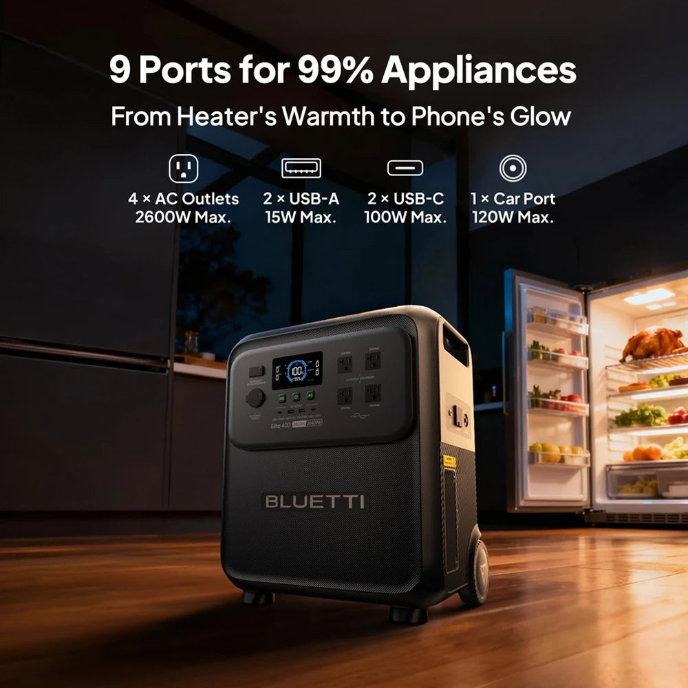 BLUETTI Elite 400 3840Wh Solar Generator with 200W/350W