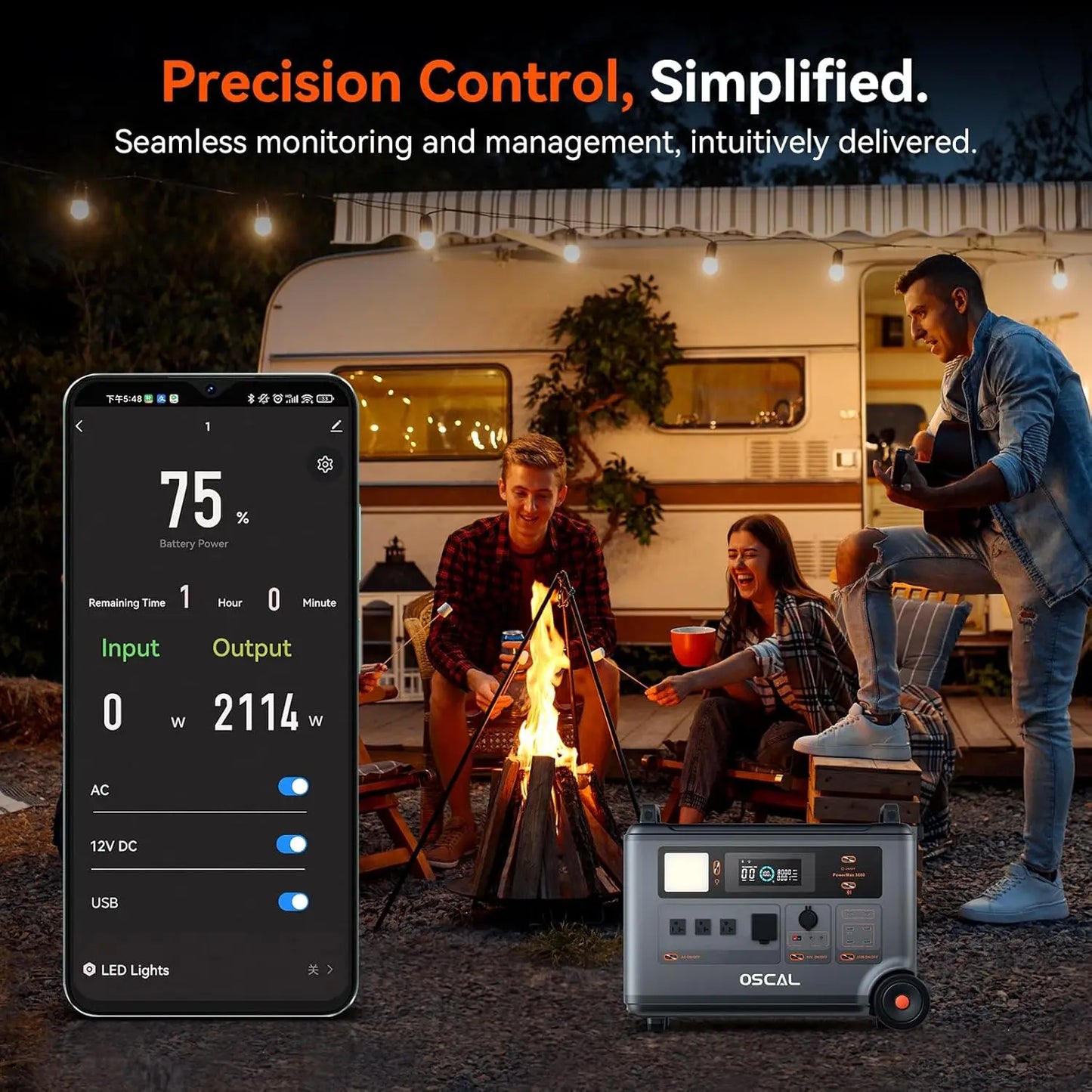 Portable Power Station PowerMax 3600, 5ms UPS, 3600Wh LFP Solar Generator for Home Use, Fast Charge 1.2H，3000W Output, For RV