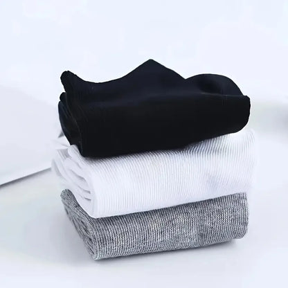 50 Pairs of Lightweight Thin Black/white/gray Socks, Soft, Non Slip and Elastic, Simple Design, Suitable for Daily Wear