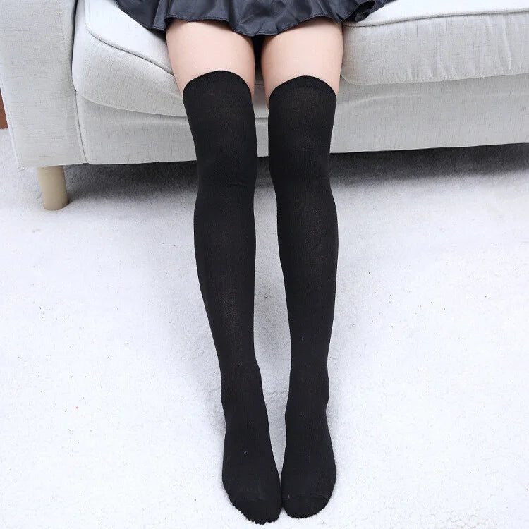 Girls Ladies Women Thigh High Over the Knee Socks Extra Long Cotton Stockings US