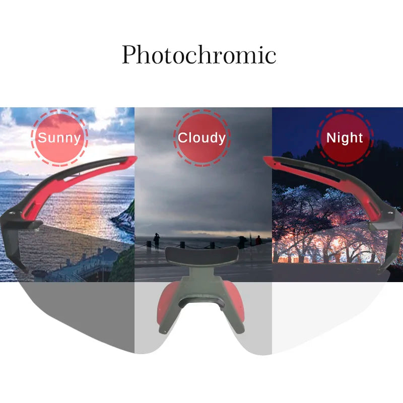 ROCKBROS Cycling Outdoor Bike Photochromatic Glasses Sport Bicycle Sunglasses Goggles Myopia Frame Protection Eyewear