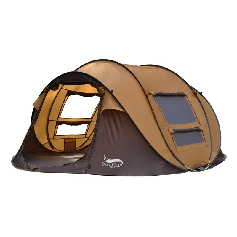 Desert&Fox Automatic Pop-up Tent, 3-4 Person Outdoor Instant Setup Tent 4 Season Waterproof Tent for Hiking, Camping, Travelling