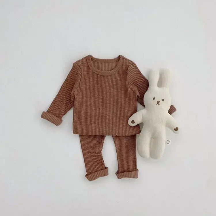 Autumn Winter Fallow Thermal Underwear Suit Baby Clothing Sets Boys Girls Pajama Sets Baby Warm Sleepwear Kids Clothes