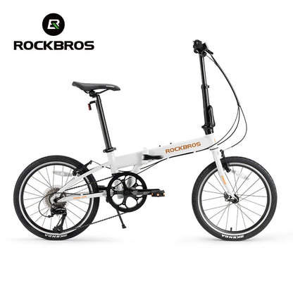 ROCKBROS MBS 20 inch Folding Bike with Shimano RD 8 speed Rear Derailleur Aluminium Alloy V Brake Bicycle Adult Folding Bike