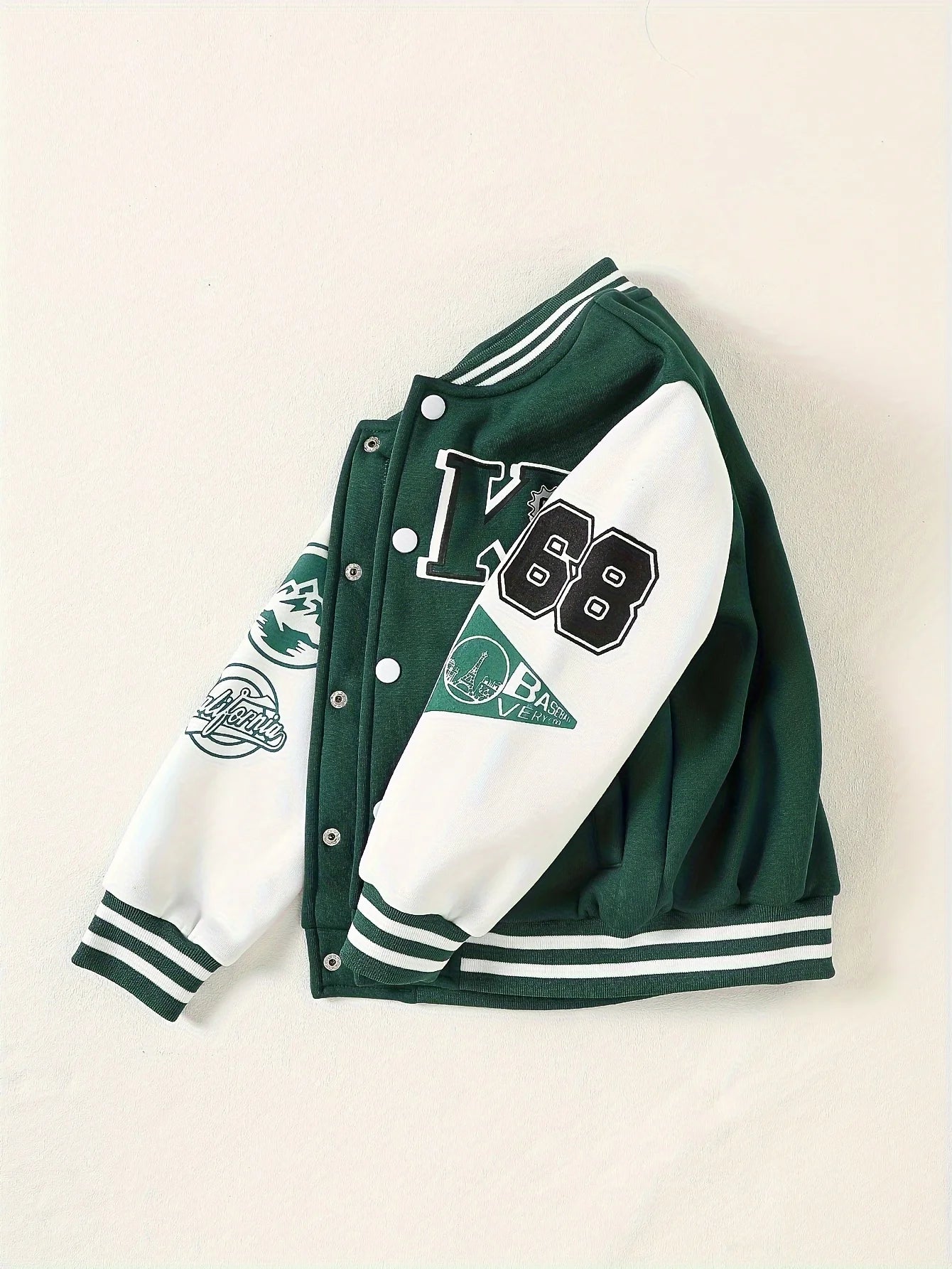 Kids Baseball Jacket Preppy Style Autumn Winter Fashion Outerwear Versatile Children Coat Boys Trendy Top