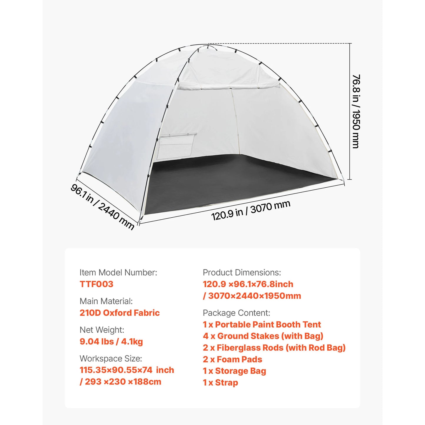 SucceBuy Portable Paint Booth Tent Painting Tent Station Spray Shelter w Built-in Floor Large Space Oxford Spray Painting Tents