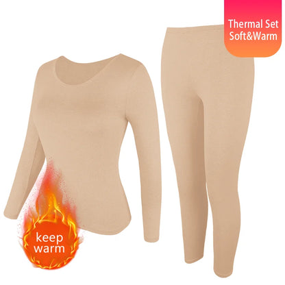 Women Thermal Underwear Set 2 pack Long Johns Ultra Soft Fleece Lined Base Layer Keep Warm Cold Weather Top Bottom﻿