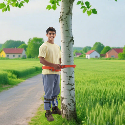 Tree Climbing Spikes Kit w/Safety Harness Gloves Double Teeth Tree Climbing Gear Climber Arborist Aider Tool 150KG Load
