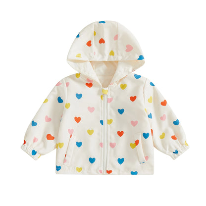 Cute Baby Girl Winter Hoodies Long Sleeve Floral Animal Print Zip Up Hooded Sweatshirt Toddler Jacket Outerwear Coat