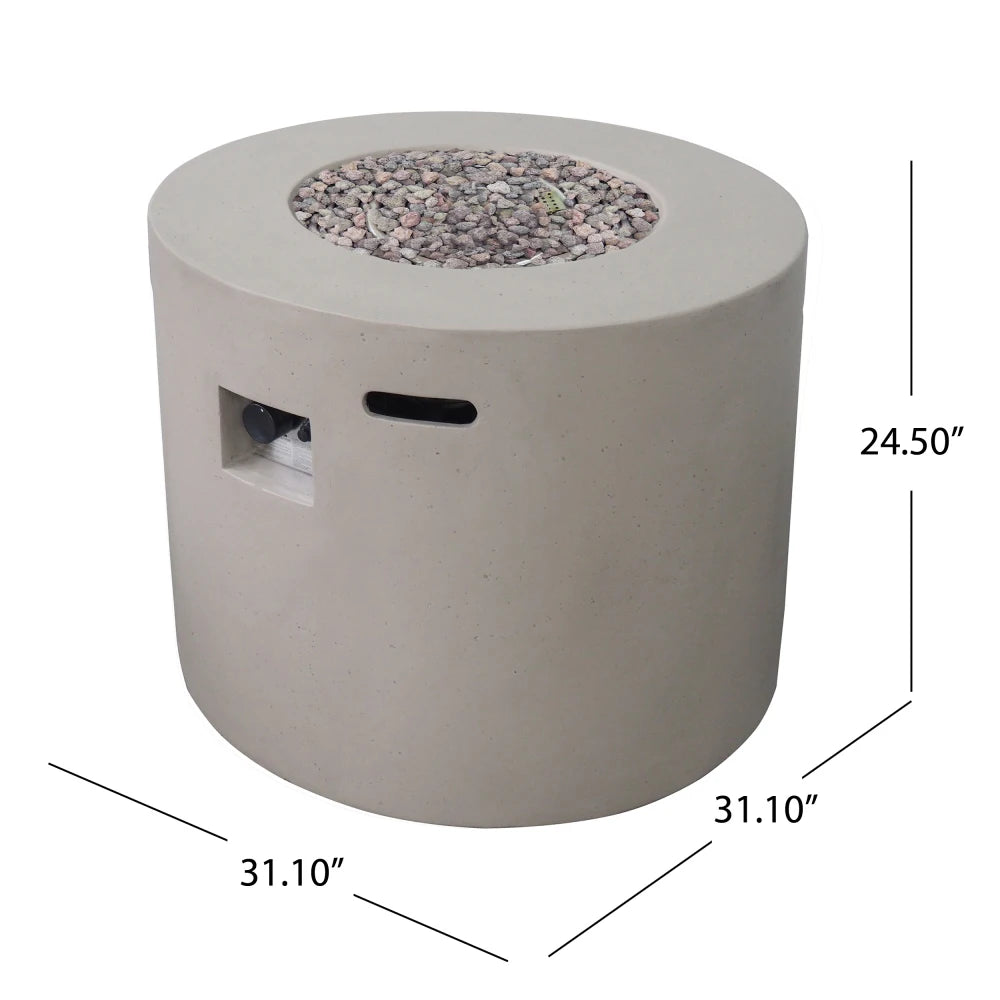 31 Inch Round MGO Propane Fire Pit Table 40000 BTU Outdoor Fireplace Heater for Patio Garden Decor