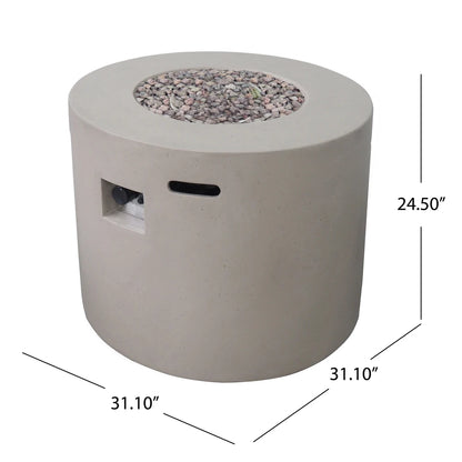 31 Inch Round MGO Propane Fire Pit Table 40000 BTU Outdoor Fireplace Heater for Patio Garden Decor