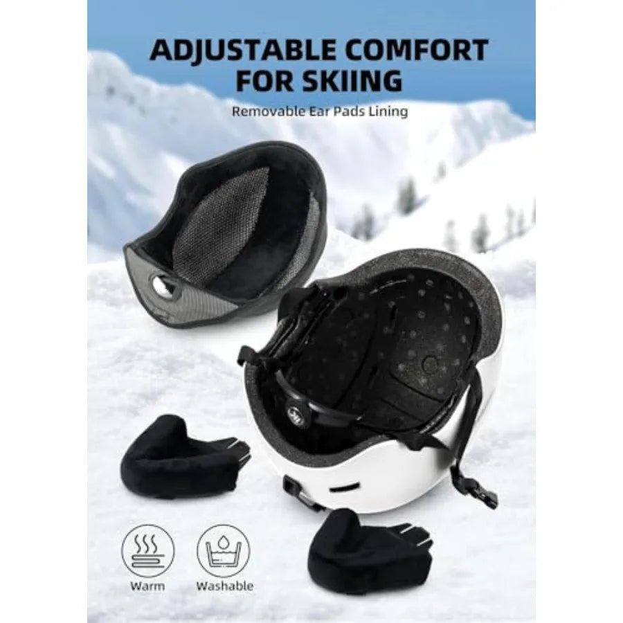 Ski Helmet, Lightweight Adult Snowboard Helmet (M Size 21.6''-23.2'') with Sturdy PC Shell & Shock-Absorbing EPS Foam & Soft Lin