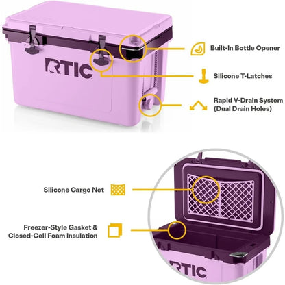 Portable Insulated Cooler 32 Quart Ultra-Light Chest for Beverages, Beach, Camping, Picnic, Fishing, Boating Adventures