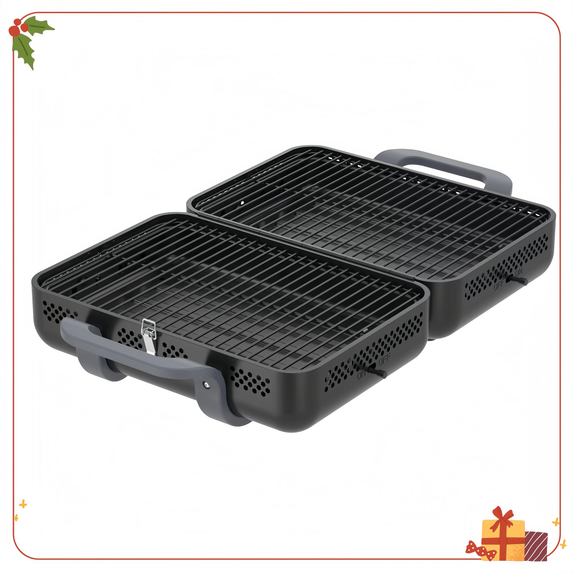 Portable Charcoal Grill and Smoker, Compact Outdoor BBQ Grill for Camping Tailgating Picnic, Tabletop Design