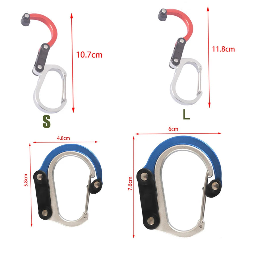 Hybrid Gear Clip - Multifunctional Hybrid Gear Clip,360 Degree Swivel Hook,Strong Buckle,Camping Hiking Backpack Outdoor