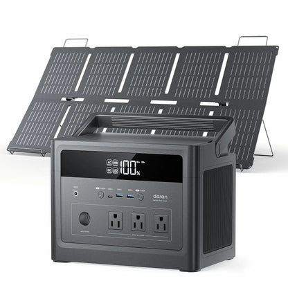 Portable Power Station 600W (Surge1200W) with 100W Solar Panel, 576Wh LiFePO4 Solar Generator, 3 AC Outlets, 100W, Customized