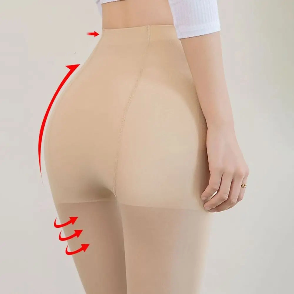 Skin Color Nudity Nude Bottoming Pants Plus Velvet Bare Leg Artifact Winter Pantyhose Thermal Pantyhose Women Stockings