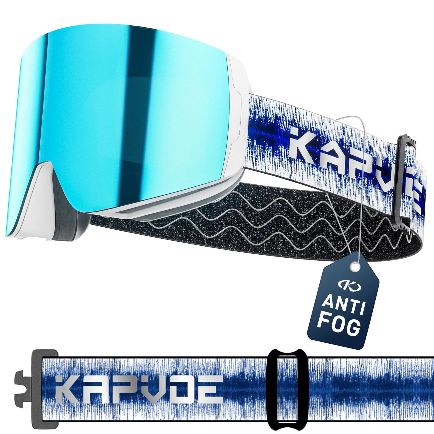 KAPVOE Photochromic Ski Goggles Snowboard OTG Snow Glasses Magnetic Lens Men Women UV400 Double Layers Lens Anti Fog Skating