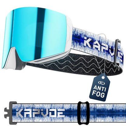 KAPVOE Photochromic Ski Goggles Snowboard OTG Snow Glasses Magnetic Lens Men Women UV400 Double Layers Lens Anti Fog Skating