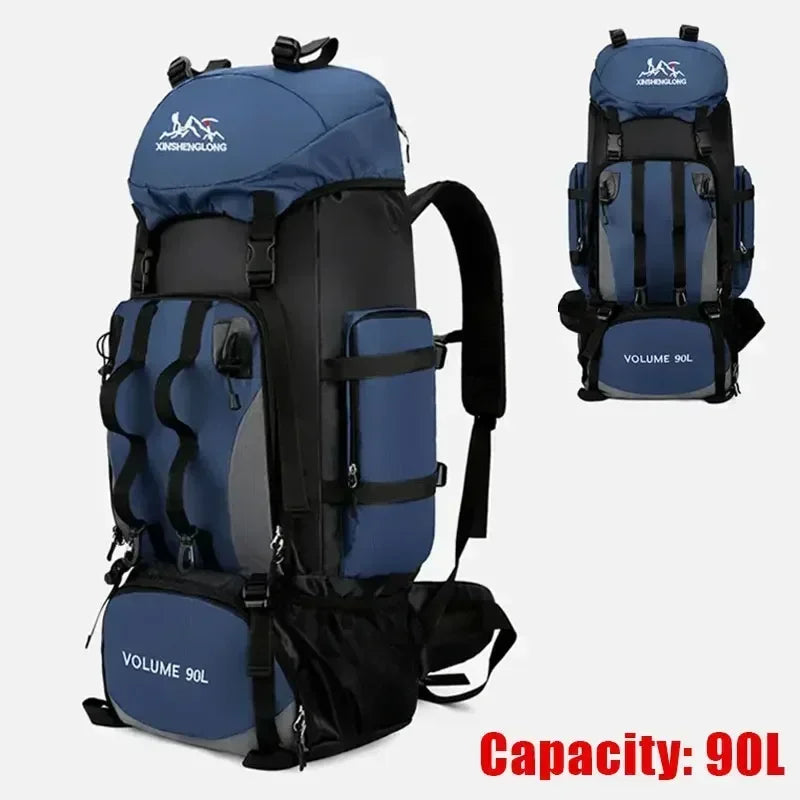 90L Waterproof Hiking Camping Backpack Trekking Bag Rucksack Large Capacity Travel Outdoor Sports Bags Camping Equipments