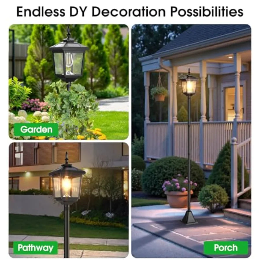 68 Solar Lamp Post Lights Outdoor2-Pack 2700K Dusk to Dawn Solar Light Posts Waterproof Outdoor Lights for Garden Patio Lawn Pa