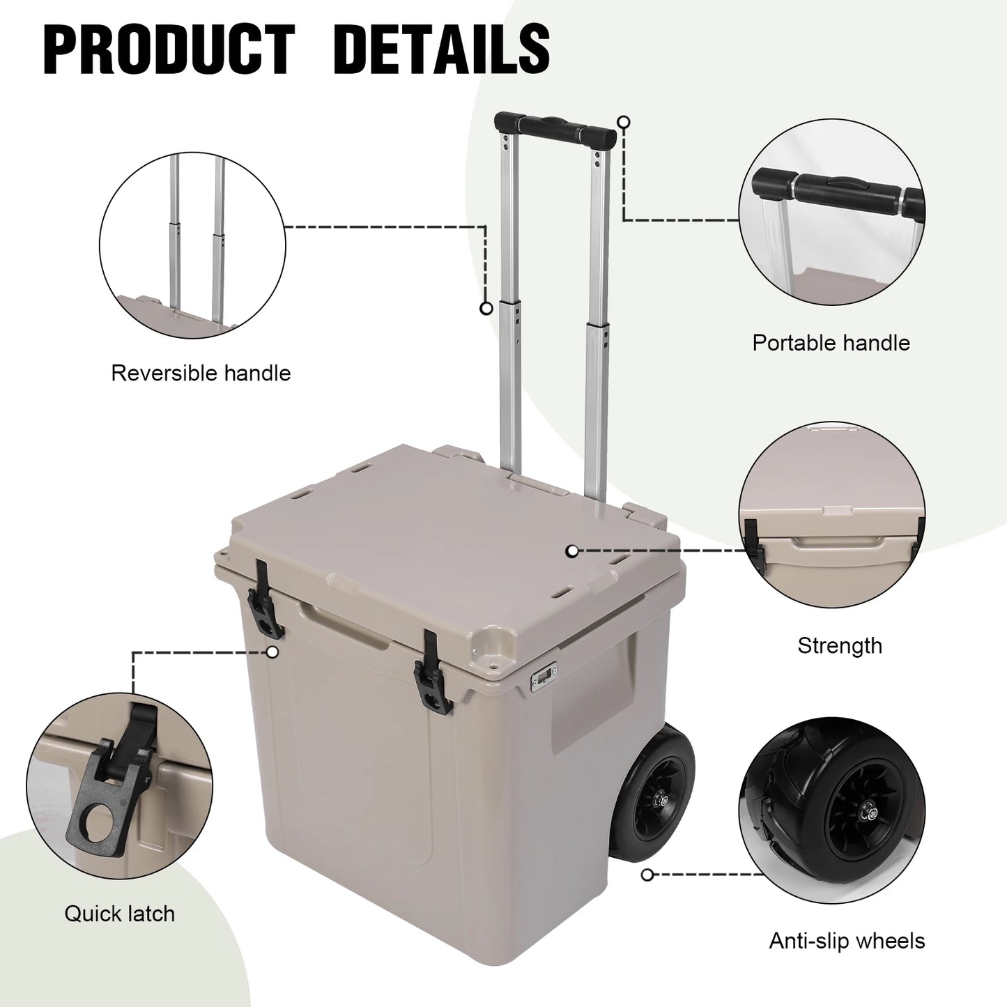 5L Insulated Heavy Duty Insulated Cooler Box with Portable Handles/Leak-Proof Tight Latches for The Beach Camping Picnics & More